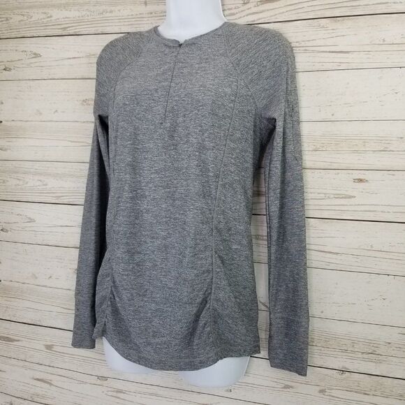 Athleta Pacifica Womens Size Small Heather Gray 1/4 Zip Top Solana Swim Active 4 - Picture 3 of 10